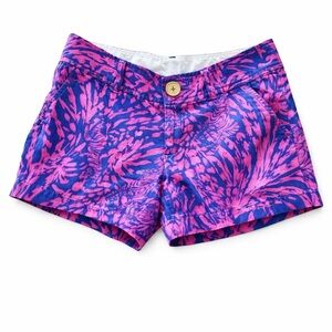 Lilly Pulitzer Callahan Shorts 0 Rolling In The Grass Pink Purple Zebra